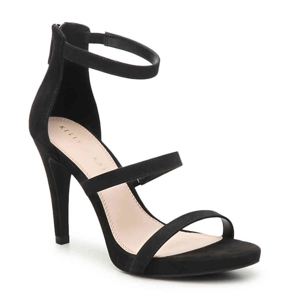Kelly & Katie Shoes - Black strappy faux suede shoes